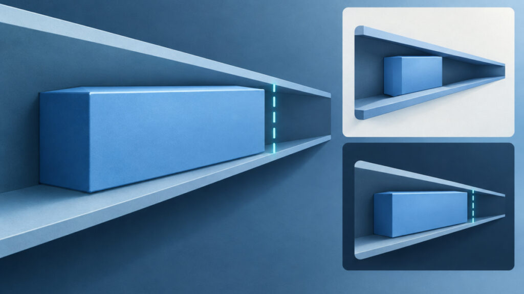 Conceptual illustration of a flex item's automatic minimum width resisting shrinkage