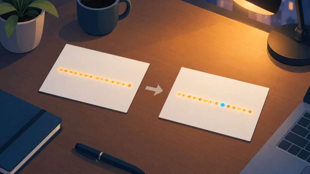 Two nearly identical identifier cards showing a one-digit shift after validation
