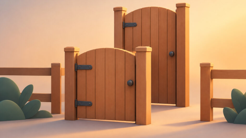 Illustration of matching fence gates representing how a closing markdown fence must match the opening fence character and length