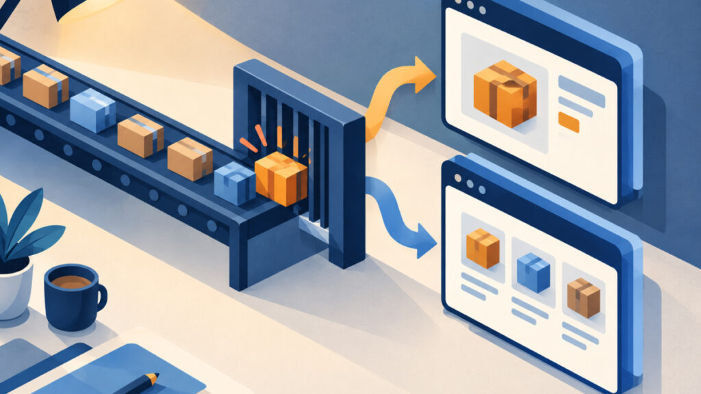 Illustration of a single parcel jamming a gate built for groups, representing code that expects an array receiving one object